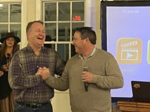 Dan McDonnell accepts his "Sales Person of the Year" award.