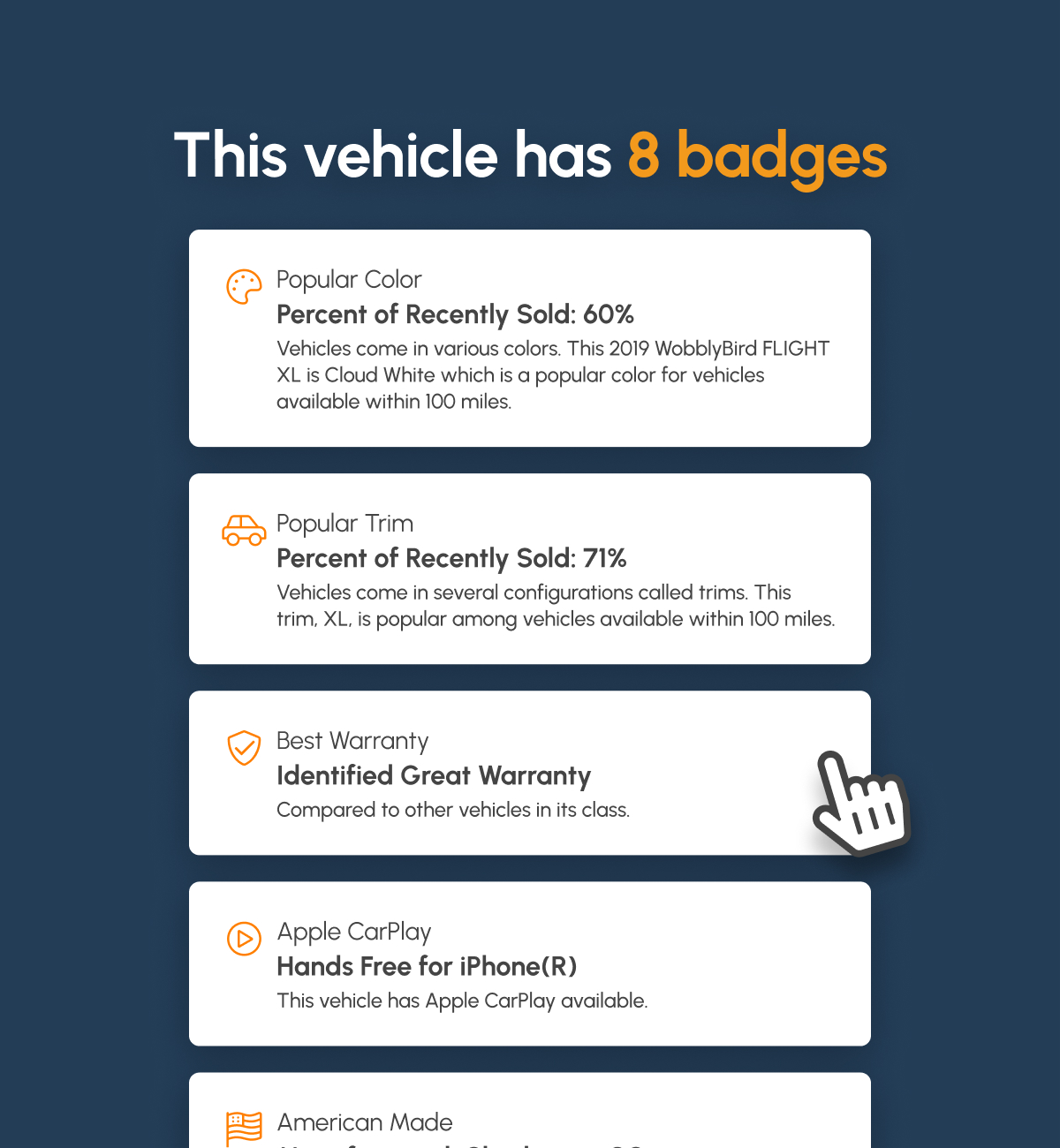 TradePending Badges build value while customers research inventory on your dealership website