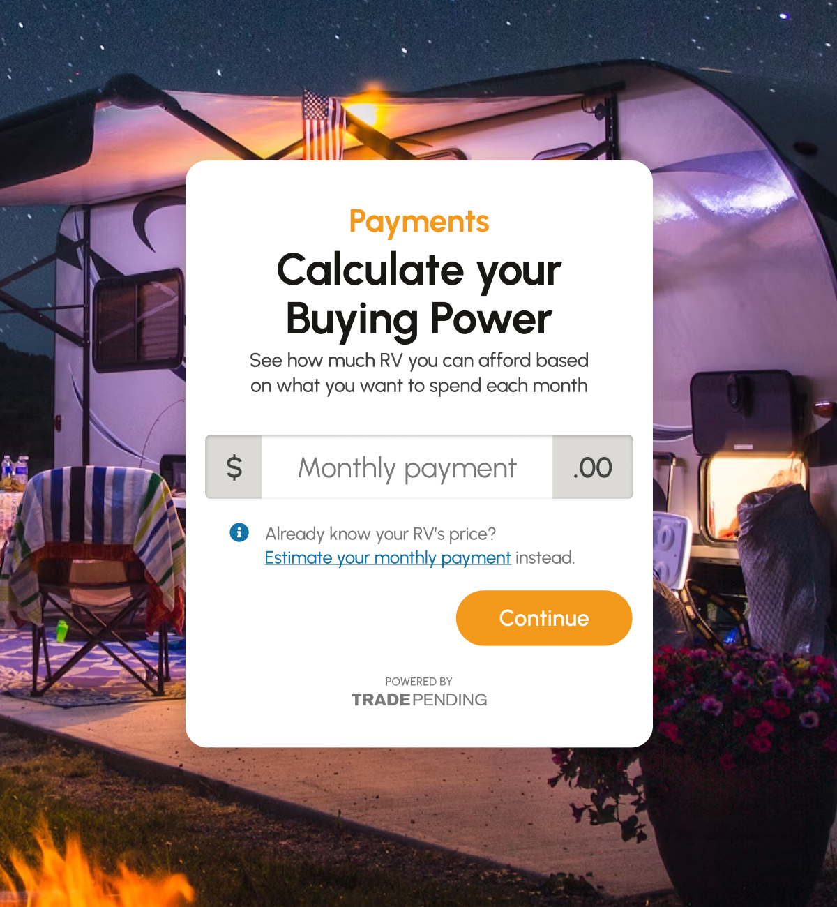 See what is affordable, in seconds with Payments by TradePending