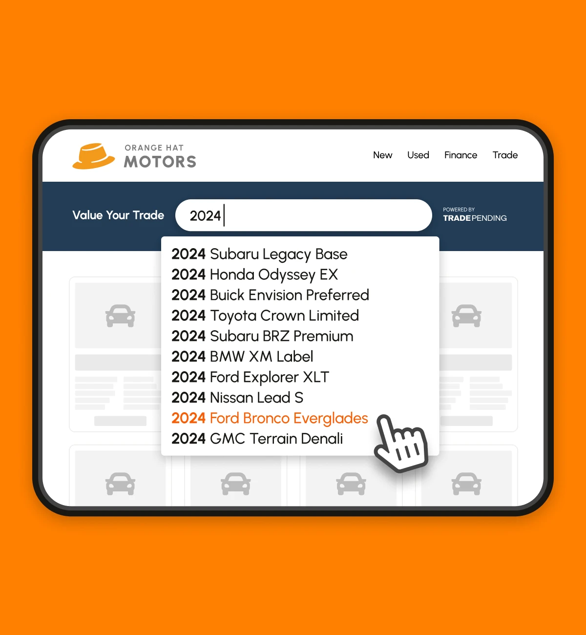 TradePending Trade easily plugs into your dealer site so shoppers never leave your website