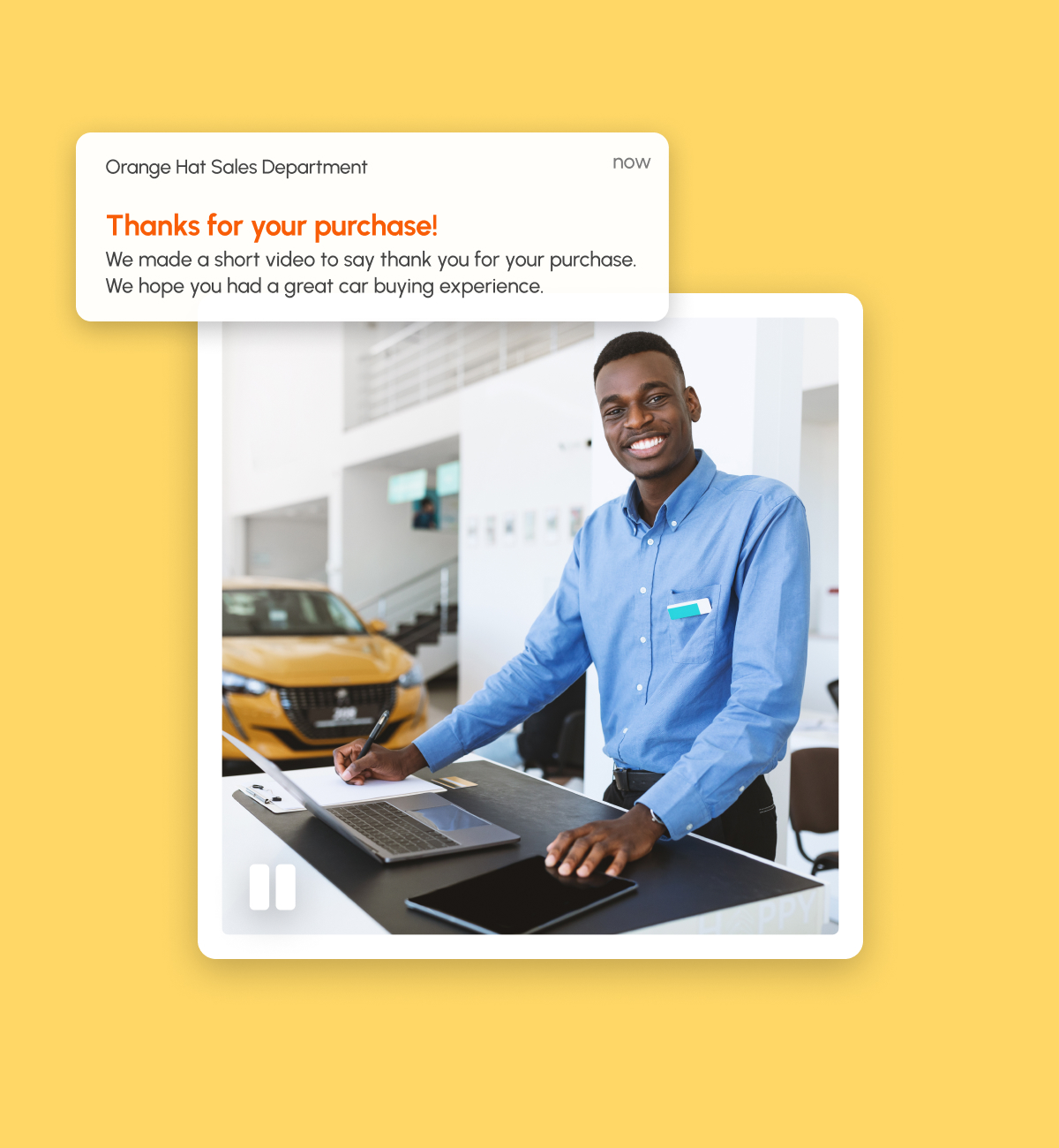 Salesperson sending personalized video through CRM integration